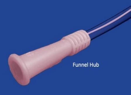 MILA Pink Poly Catheter 14Fr x 16in (41cm) with Funnel Hub
