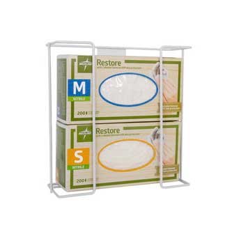 Medline Double white wire glove box holder