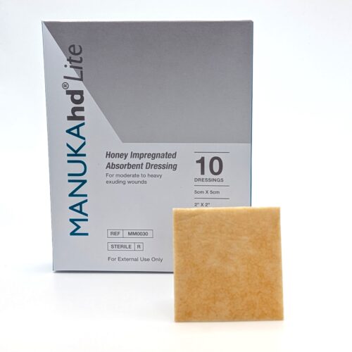 Manuka HDLite - Manuka Honey Fibre Select Super absorbent dressing, 5cm x 5cm (box of 10)
