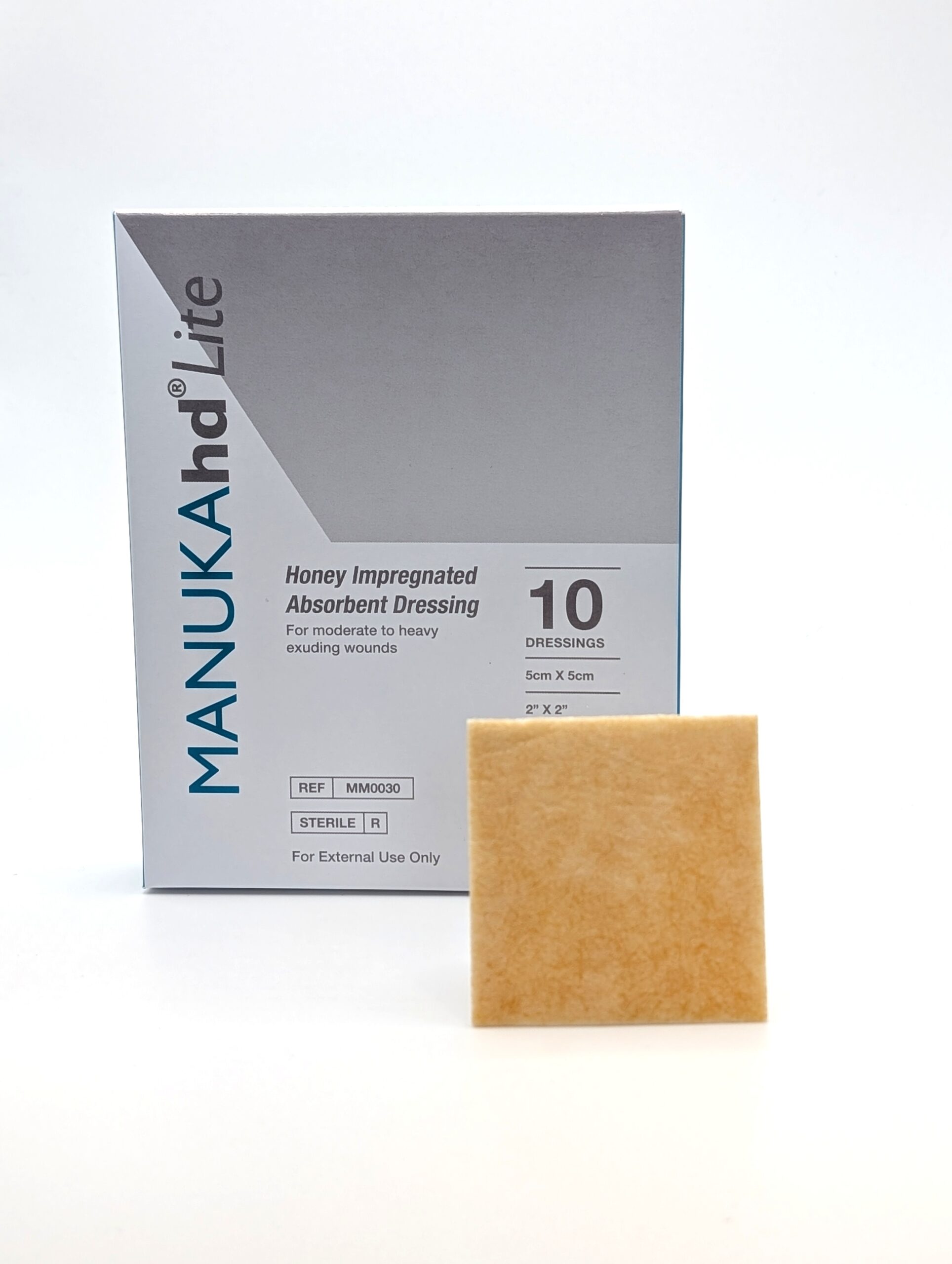 Manuka HDLite - Manuka Honey Fibre Select Super absorbent dressing, 5cm x 5cm (box of 10)