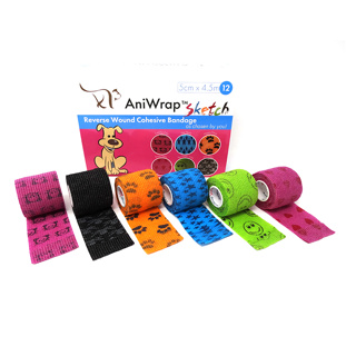 AniWrap Sketch Reverse Wound Cohesive Bandage (Box of 12)